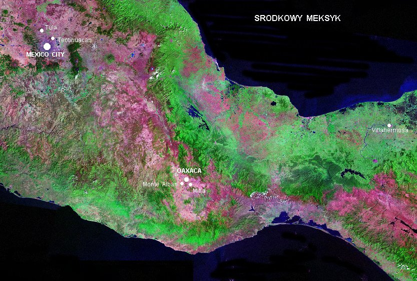 Mapa rodkowego Meksyku